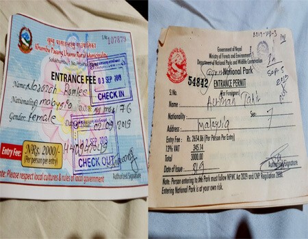 Everest base camp trek permit