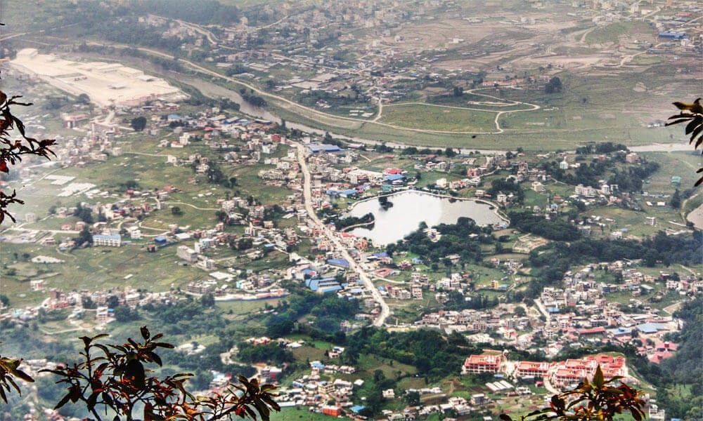 taudaha looks amazing towards to the kathmandu valley from champadevi hiking route.