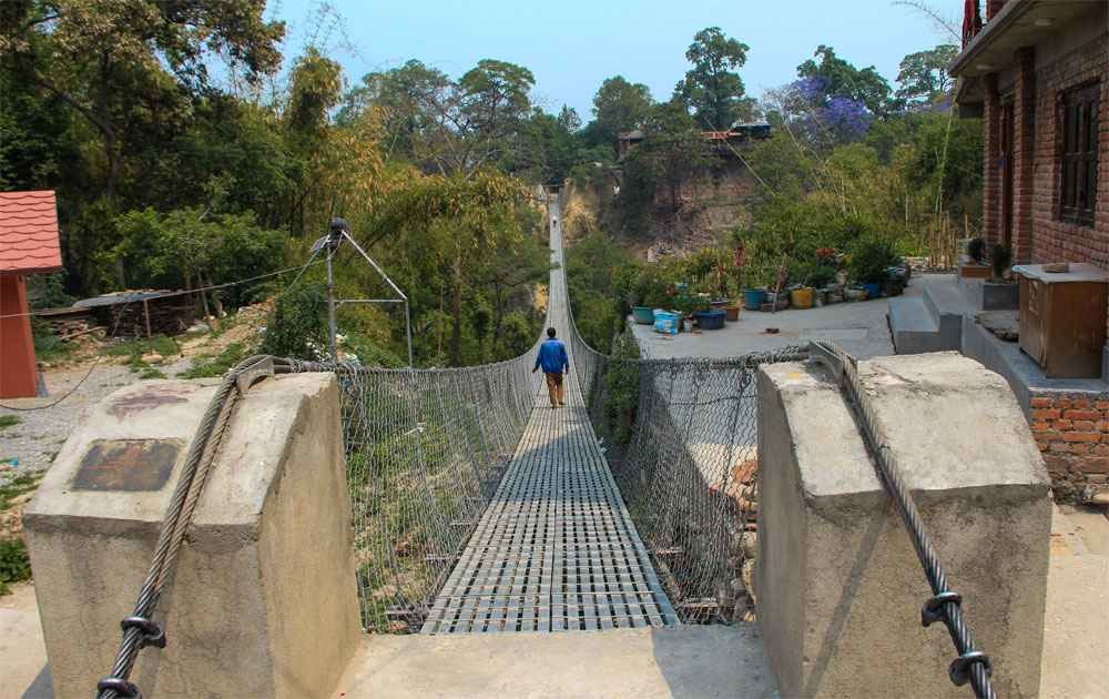 suspension between bungmati and khokana towns on bungmati khokana tour