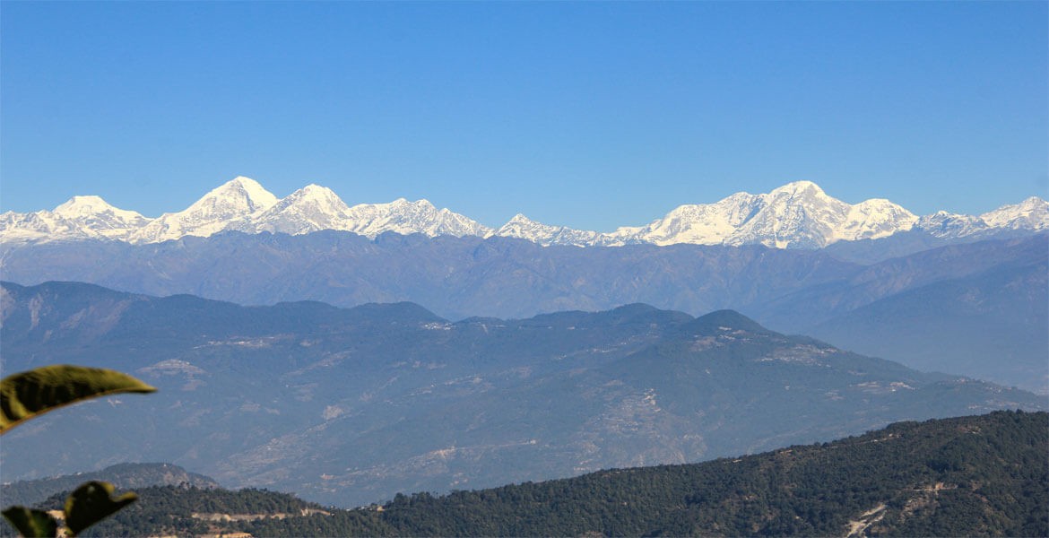 bright mountain views from nagarkot with the blue sky after visiting nagarkot from kathmandu.