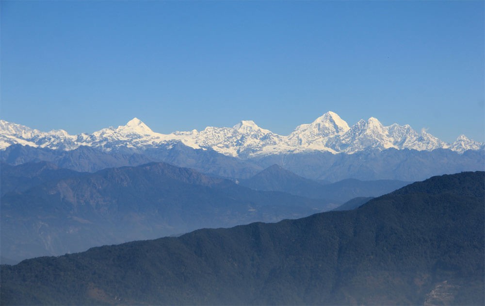 langtang himalayan view from jamacho hill on a clear day during the jamacho hike