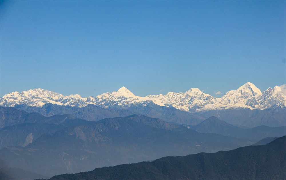 mountain view from chandragiri with the blue sky on chandragiri hike.