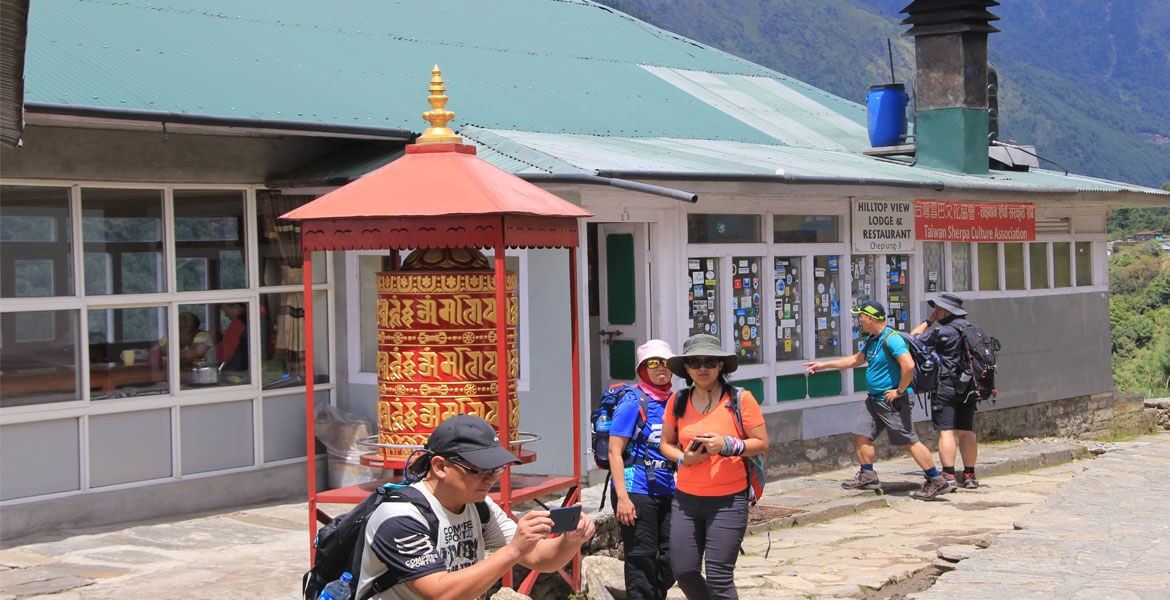 toilets and showers usually inside the lodge building during the everest base camp trek