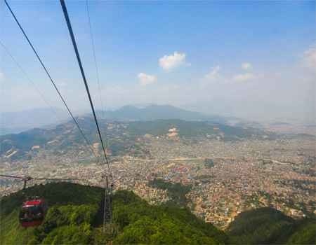 chandragiri hill cable car and kathmandu valley view.