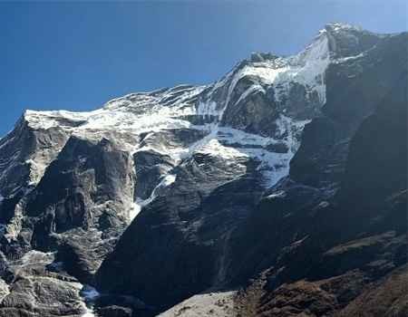 Mera Peak with the blue sky